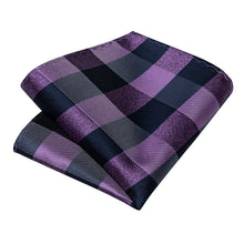 Black Purple Plaid Men's Tie