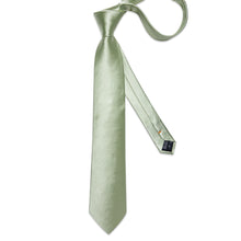 Tender Green Solid Men's Tie Pocket Square Cufflinks Set