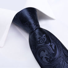 Blue Floral Men's Tie Pocket Square Cufflinks Set