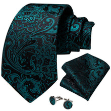 Black Green Floral Ties Necktie