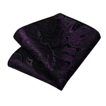 Black Purple Floral Mens Tie