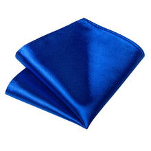 Blue Solid Men's Tie Handkerchief Set