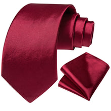 Red Solid Men's Tie Handkerchief Set