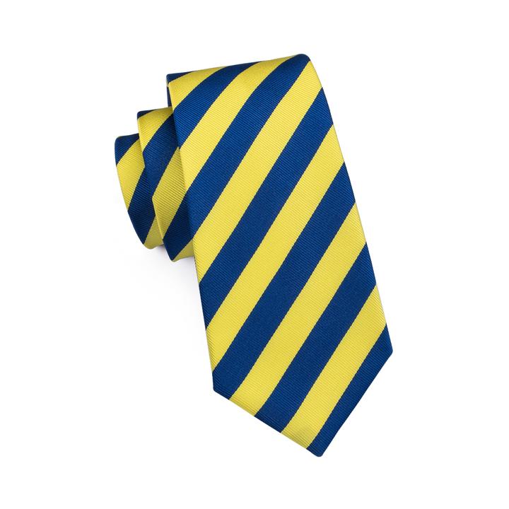 Casual Style Yellow Blue Striped Tie Set – DiBanGuStore