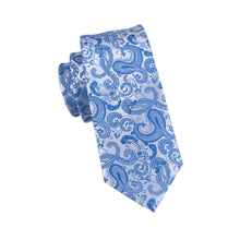 Light Blue Silk Men's Paisley Necktie